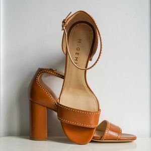 EUC M. Gemi Davvero Block Heel, Luggage with Gold Micro Studs, EU 37.5 / US 7.5